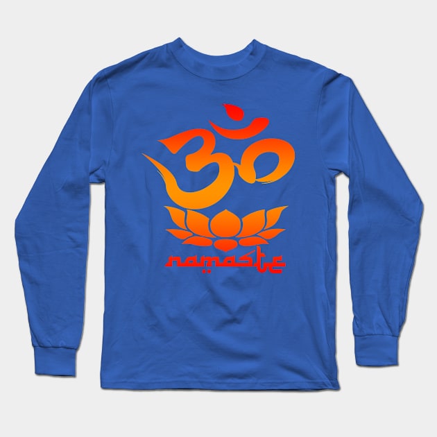 namaste red Long Sleeve T-Shirt by robotface